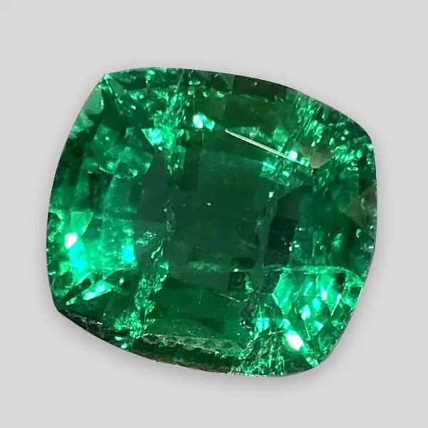 Cushion Cut Lab Grown Emerald 6.32ct 1 Cushion Cut Lab Grown Emerald 6.32ct 1