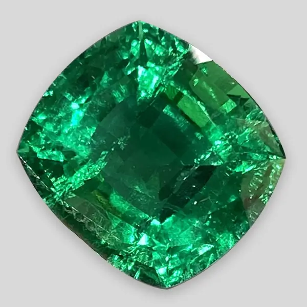 Cushion Cut Lab Grown Emerald 6.32ct 2
