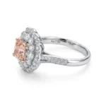 Double Halo Cushion Engagement Ring 18K 1