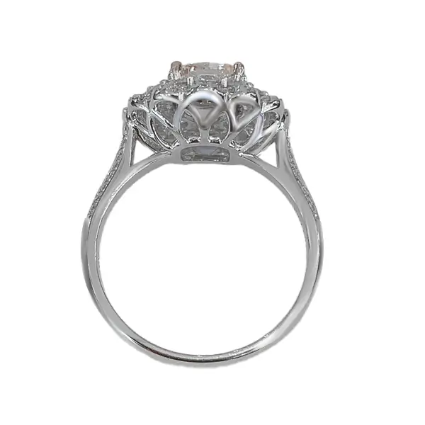 Double Halo Cushion Engagement Ring 18K 3 Double Halo Cushion Engagement Ring 18K 3