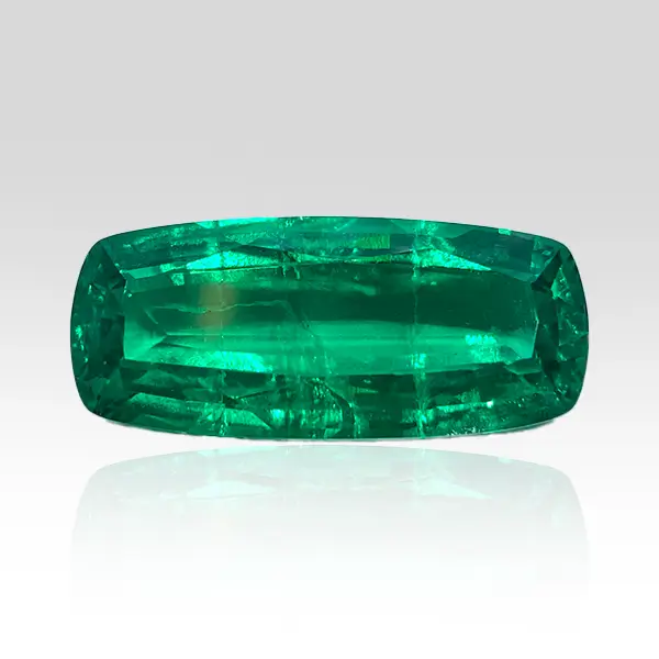 Elongated Cushion Cut Lab Grown Colombian Emerald 1