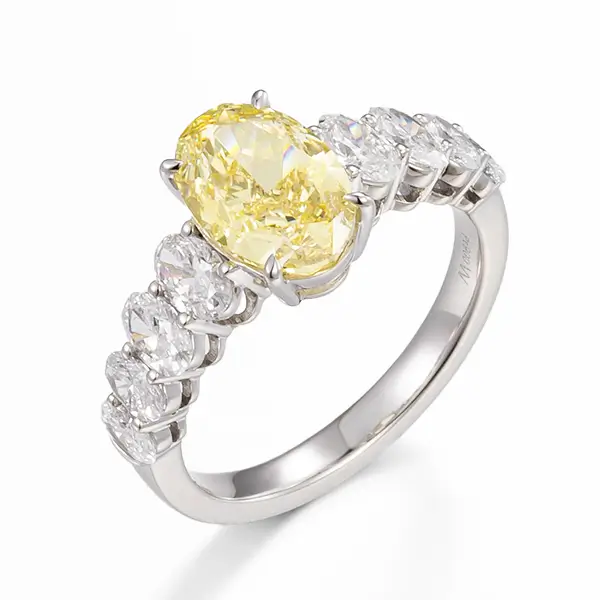 Fancy Yellow Oval Lab Diamond Ring Fancy Yellow Oval Lab Diamond Ring