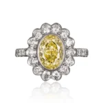 Fancy Yellow Oval Lab Diamond Ring 1