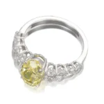 Fancy Yellow Oval Lab Diamond Ring 2