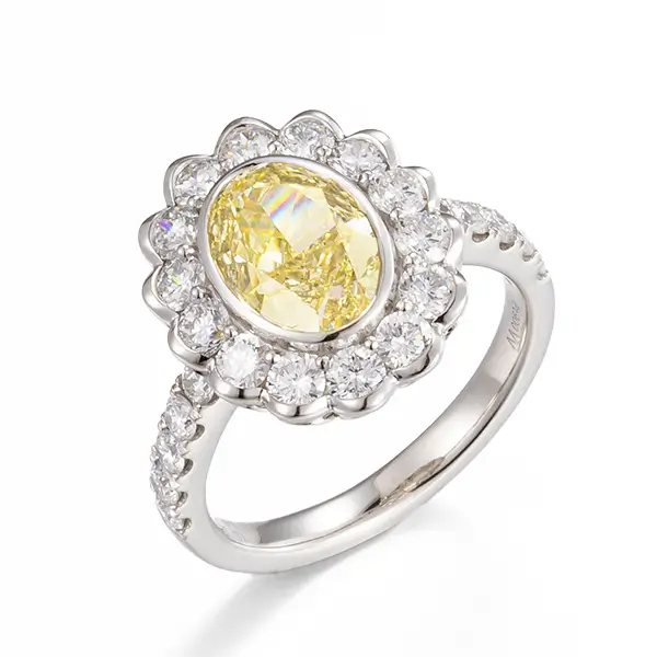 Fancy Yellow Oval Lab Diamond Ring