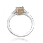 Lab Created Pink Diamond Ring Three Stone thumbnail