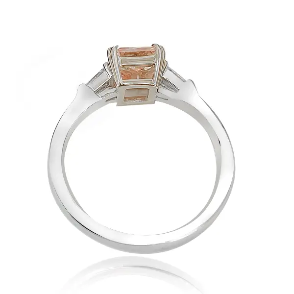 Lab Created Pink Diamond Ring Three Stone Lab Created Pink Diamond Ring Three Stone