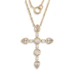 Lab Diamond Cross Necklace Bezel Station
