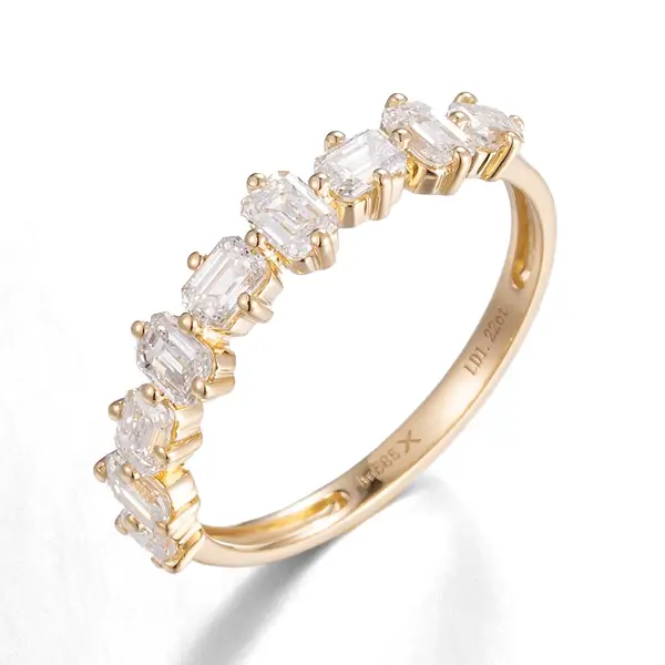 Lab Diamond Emerald Band Half Eternity 1 Lab Diamond Emerald Band Half Eternity 1