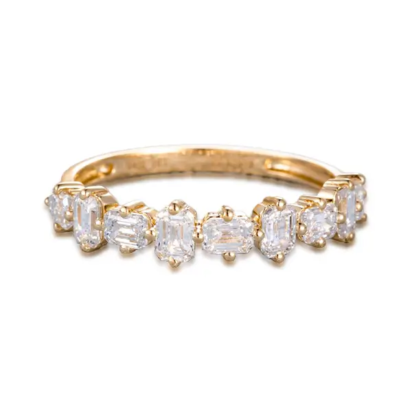 Lab Diamond Emerald Band Half Eternity 3 Lab Diamond Emerald Band Half Eternity 3
