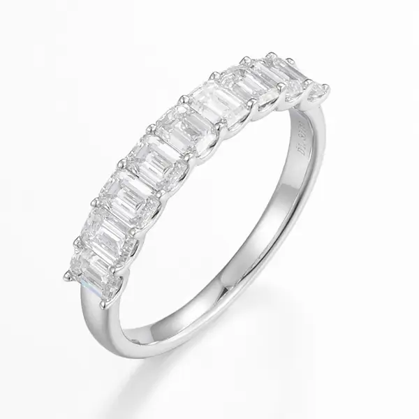 Lab Diamond Emerald Cut Half Eternity Band ZBR0148A-EM-2.5-3.5 Lab Diamond Emerald Cut Half Eternity Band ZBR0148A-EM-2.5-3.5
