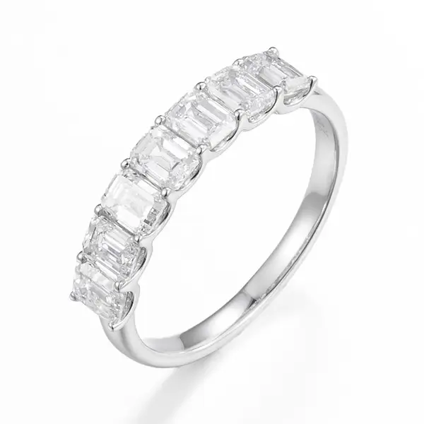 Lab Diamond Emerald Cut Half Eternity Band ZBR0148A-EM-3-4 Lab Diamond Emerald Cut Half Eternity Band ZBR0148A-EM-3-4