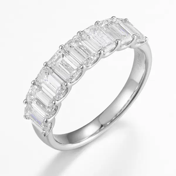 Lab Diamond Emerald Cut Half Eternity Band ZBR0148A-EM0.3CT Lab Diamond Emerald Cut Half Eternity Band ZBR0148A-EM0.3CT