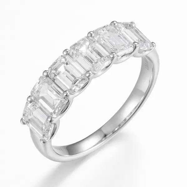 Lab Diamond Emerald Cut Half Eternity Band ZBR0148A-EM0.5CT