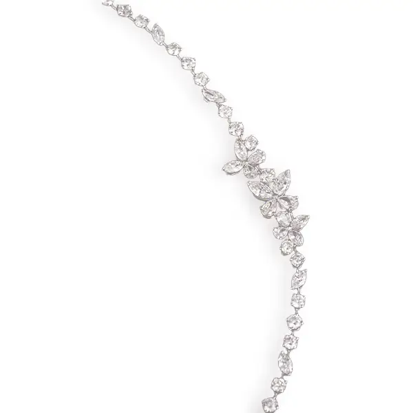 Lab Diamond Flower Bracelet 14k White Gold 2 Lab Diamond Flower Bracelet 14k White Gold 2