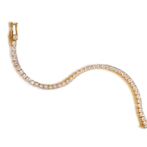 Lab Diamond Tennis Bracelet 14K Gold Yellow 2 Lab Diamond Tennis Bracelet 14K Gold Yellow 2