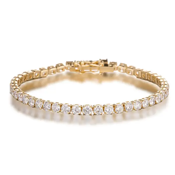 Lab Diamond Tennis Bracelet 14K Gold Yellow