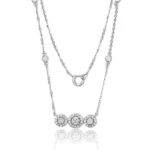 Lab Diamond Three-Stone Necklace​ Halo 3