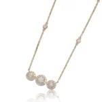 Lab Diamond Three-Stone Necklace​ Halo 4