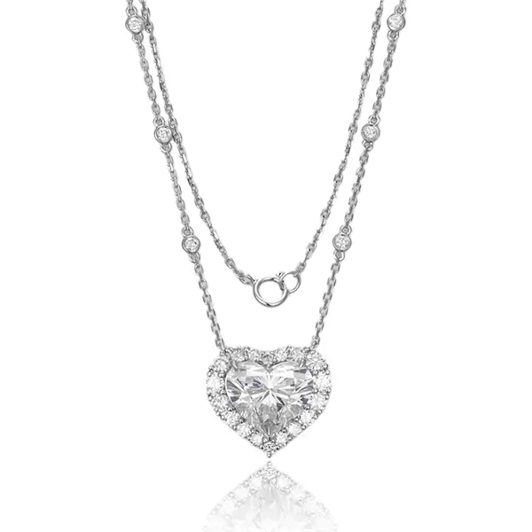 Lab Grown Diamond Heart Necklace 14K
