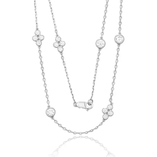 Lab Grown Diamond Station Necklace Round