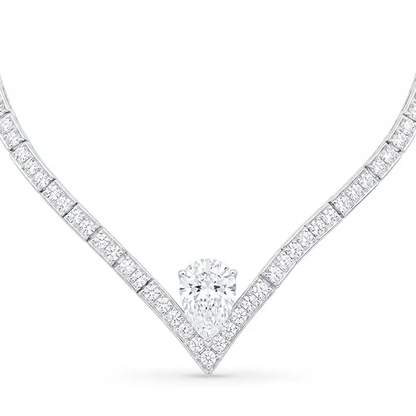 Lab Grown Diamond V Necklace 14K Gold 2 Lab Grown Diamond V Necklace 14K Gold 2