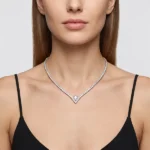 Lab Grown Diamond V Necklace 14K Gold 4
