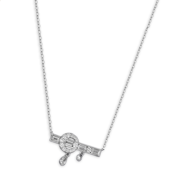 Lab Made Diamond Necklace Bar Circle 1 Lab Made Diamond Necklace Bar Circle 1