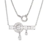 Lab Made Diamond Necklace Bar Circle