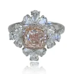 Lab Pink Diamond Engagement Ring Floral