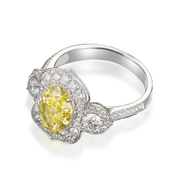 Lab Yellow Diamond Ring Vintage 2 Lab Yellow Diamond Ring Vintage 2
