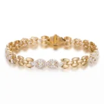 Marquise Lab Diamond Bracelet Alternating 14K