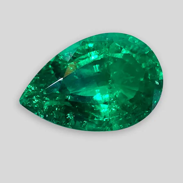 Pear Cut Lab Grown Emerald 9.66ct 2 Pear Cut Lab Grown Emerald 9.66ct 2