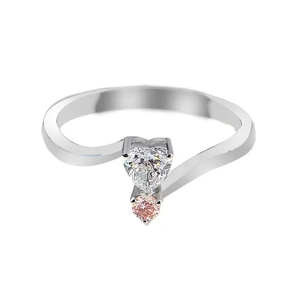 Pink Diamond Lab Grown Ring Bypass Shank 1