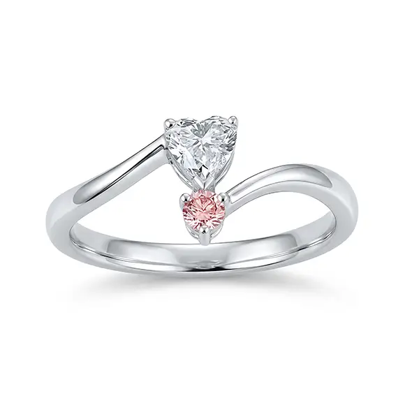 Pink Diamond Lab Grown Ring Bypass Shank 3 Pink Diamond Lab Grown Ring Bypass Shank 3