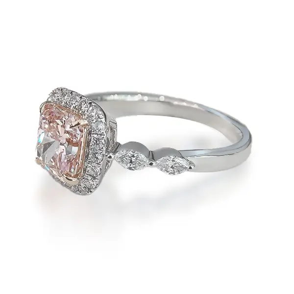 Pink Diamond Lab Ring Cushion 18K Pink Diamond Lab Ring Cushion 18K