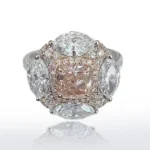Pink Diamond Ring Lab Grown​ Cushion Marquise 1