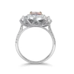 Pink Diamond Ring Lab Grown​ Cushion Marquise