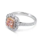 Pink Lab Diamond Ring Bicolor Halo thumbnail