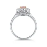Pink Lab Diamond Ring Bicolor Halo thumbnail