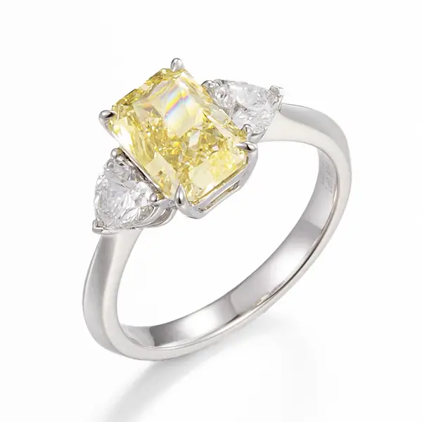 Radiant Yellow Diamond Ring Lab Grown