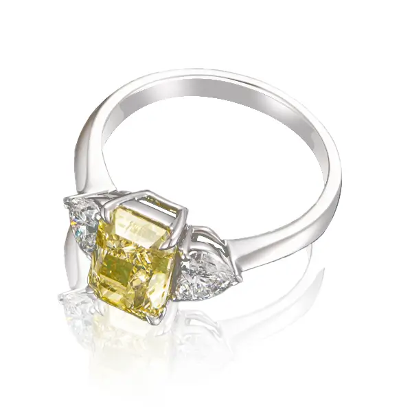 Radiant Yellow Diamond Ring Lab Grown 2 Radiant Yellow Diamond Ring Lab Grown 2
