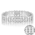 Round Emerald Lab Diamond Tennis Bracelet 14K