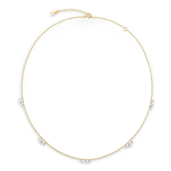 Round Lab Grown Diamond Necklace Drilled Round Lab Grown Diamond Necklace Drilled