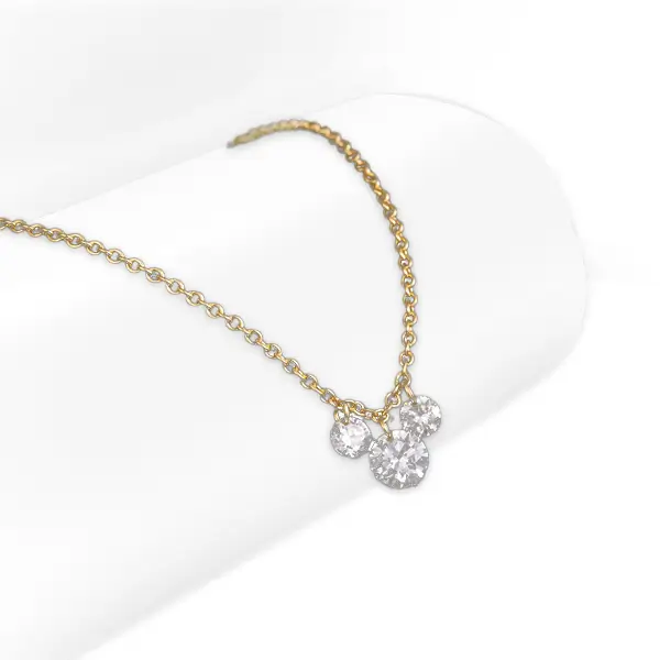 Round Lab Grown Diamond Necklace Drilled 2 Round Lab Grown Diamond Necklace Drilled 2