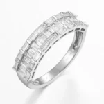 Triple Row Lab Diamond Wedding Band 1