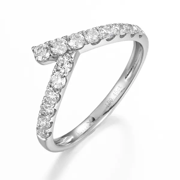 V-Shaped Lab Diamond Wedding Band