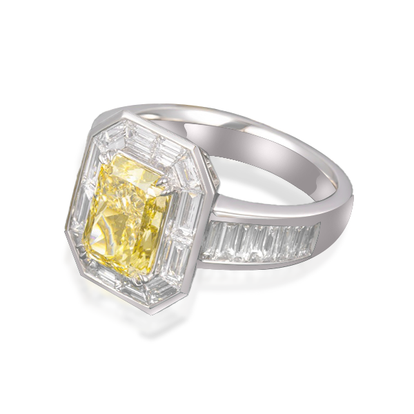 Yellow Lab Diamond Halo Ring Octagonal 2 Yellow Lab Diamond Halo Ring Octagonal 2