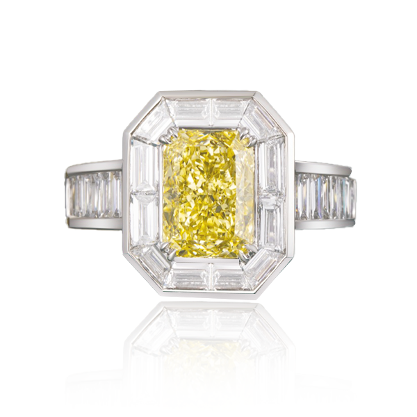 Yellow Lab Diamond Halo Ring Octagonal 3 Yellow Lab Diamond Halo Ring Octagonal 3