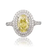 Yellow Lab Grown Halo Diamond Ring Oval 3